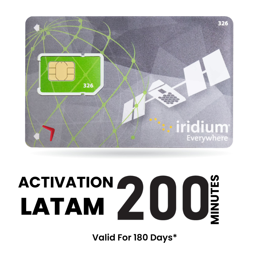 Iridium Satellite Prepaid air time 200 minutes LATAM (180 days)