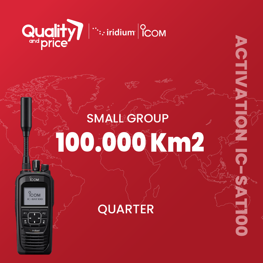 IC-SAT100 satellite radio activation Small group 100,000 km2